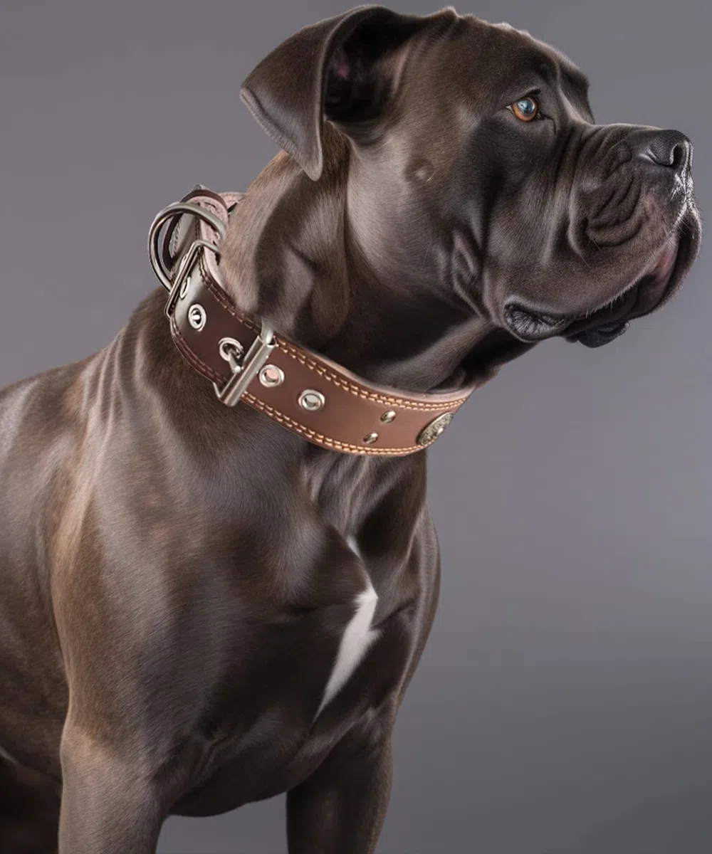 Collar de cuero para perro, collares de cuero genuino resistente de 5 cm de ancho, hecho a mano, suave y lujoso, la mejor opción para perros de raza grande y mediana de 19.5 a 23.5 pulgadas