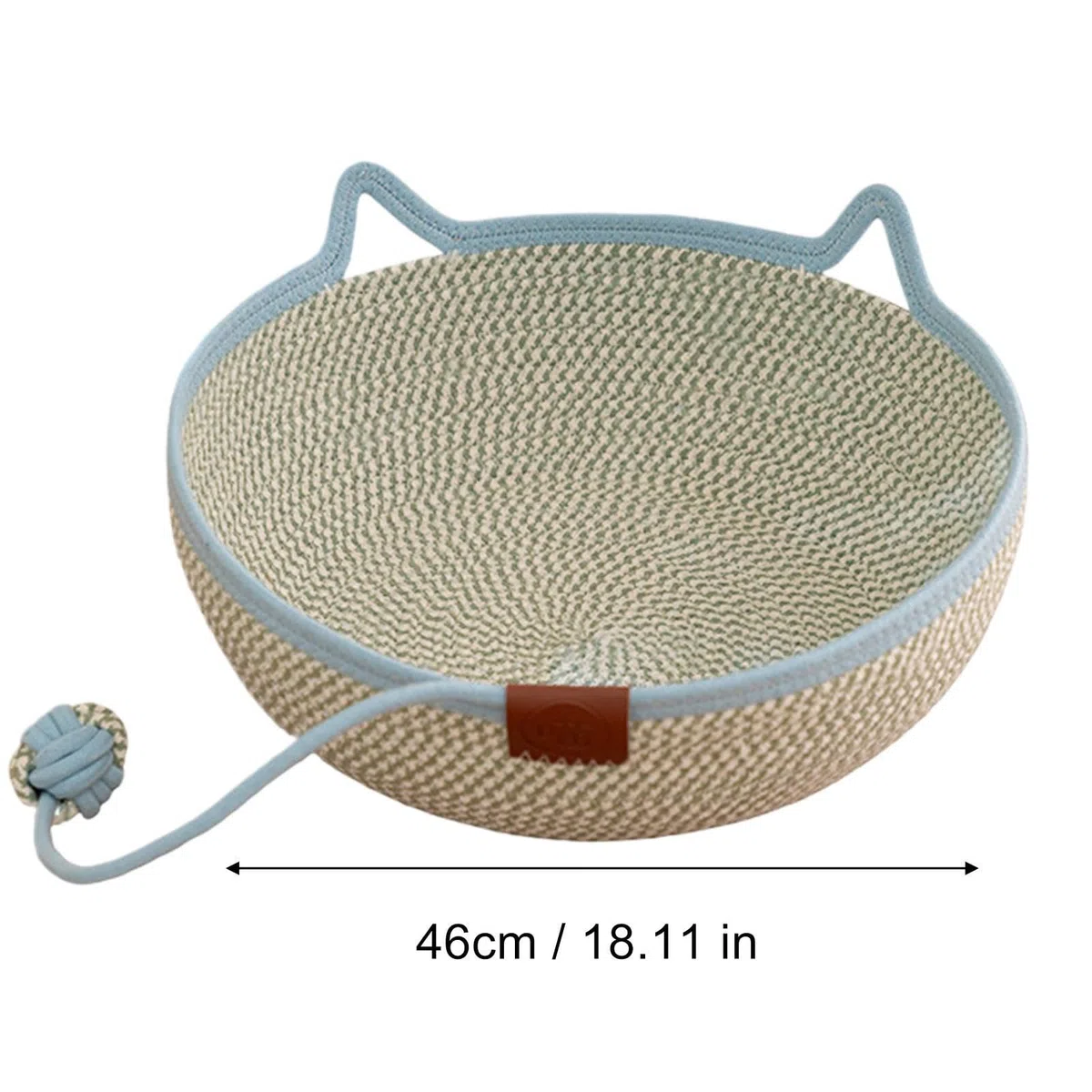 Camas para Gatos Cesta de Cuerda de Algodón Tejida a Mano con Cola de | Cama para gato pequeño para Todas las Estaciones Gatito Animal Viaje y Enriquecimiento para Mascotas