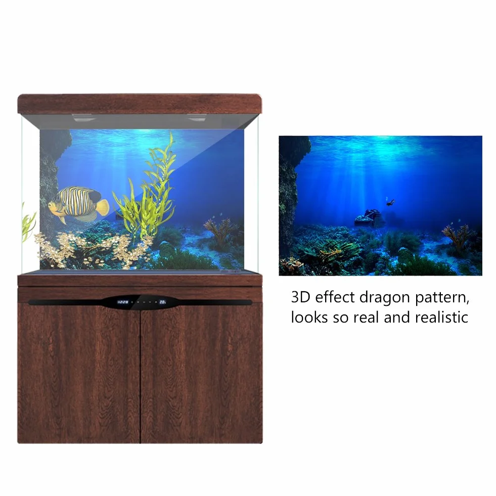 BTER Póster de PVC Duradero de Fondo Autoadhesivo para Acuario(122 * 61cm)