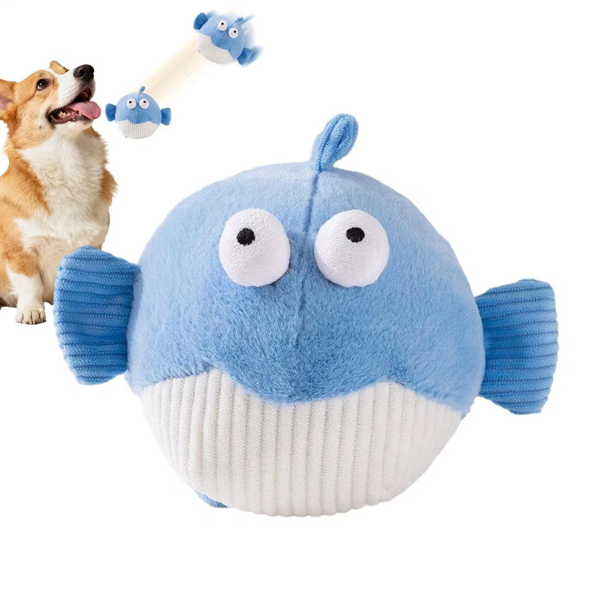 Pelota Rebotadora de Perros Peluche Eléctrico Chirriante de Cachorros | Juguetes Chirriantes Caninos para Dueños Entrenadores Apartamento Casa Oficina Dormitorio Salón Estudio Juego