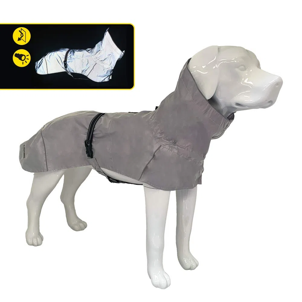 Croci Abrigo de Senderismo para Perros, Impermeable para Perros, Reflectante Impermeable, máxima Visibilidad, Forro termorregulador, Alta Visibilidad, Talla 90 cm - 384 g