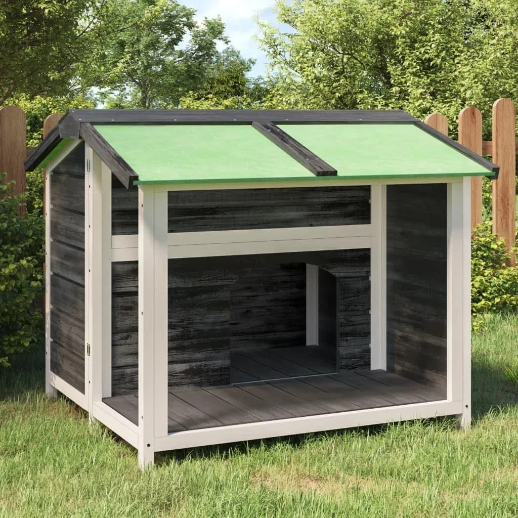 Mangloder - Caseta para perro de madera de pino maciza, 96 x 87 x 80,5 cm, con techo impermeable, gran entrada, exterior, jardín, terraza, seguro para perros y animales pequeños