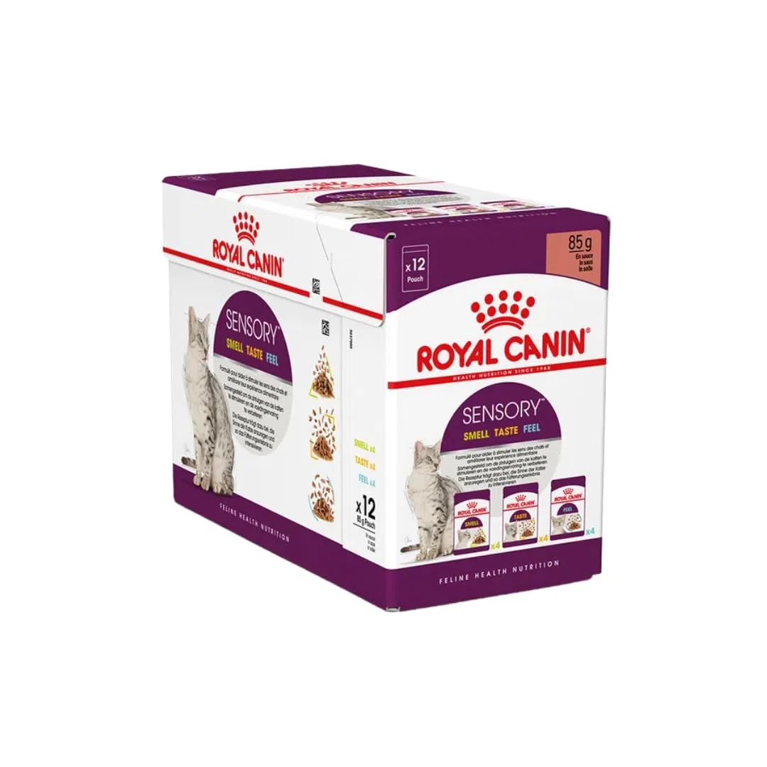 Royal Canin Sensory Multipack | Pack de 4 | 4 x 12 x 85 g | Alimento Completo para Gatos Adultos | Olor, Sabor, Sensación