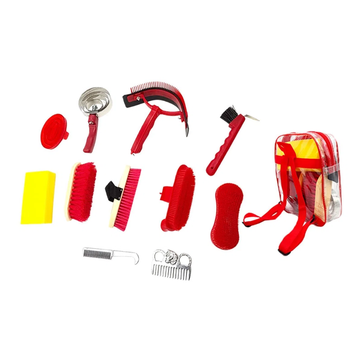 Set de 11 Piezas para El Cuidado de Caballos, Cepillos para El Sudor, Esponja de Baño, Accesorios para El Cuidado de Caballos, Herramientas de Limpiez