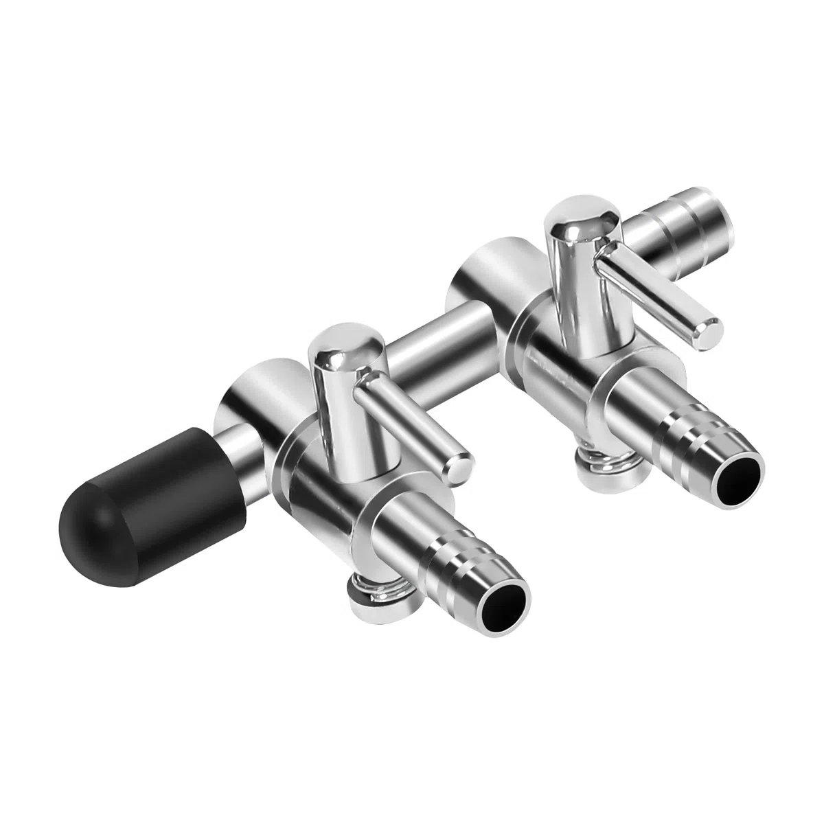 AQUANEAT Válvula de control de acuario de 2 vías, válvula de aire para pecera, válvula de banda de acero inoxidable de metal, divisor distribuidor de flujo de aire para bomba de aire
