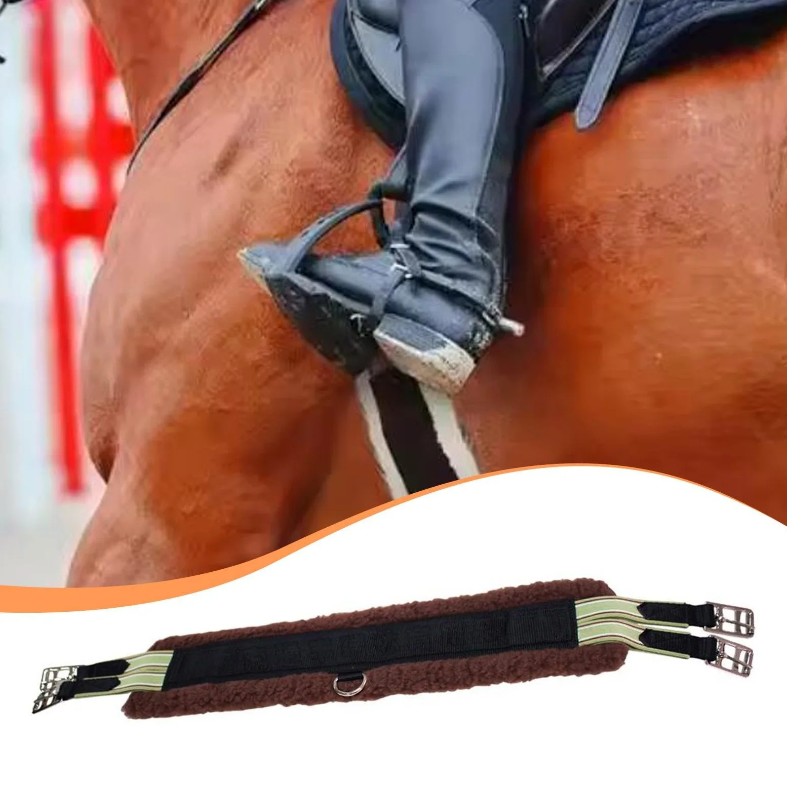 Cincha para Caballo Cincha para Montura Cincha Transpirable Cincha para Equitación con Hebilla de Acero Inoxidable Y Diseño Liviano Adecuada para Pase