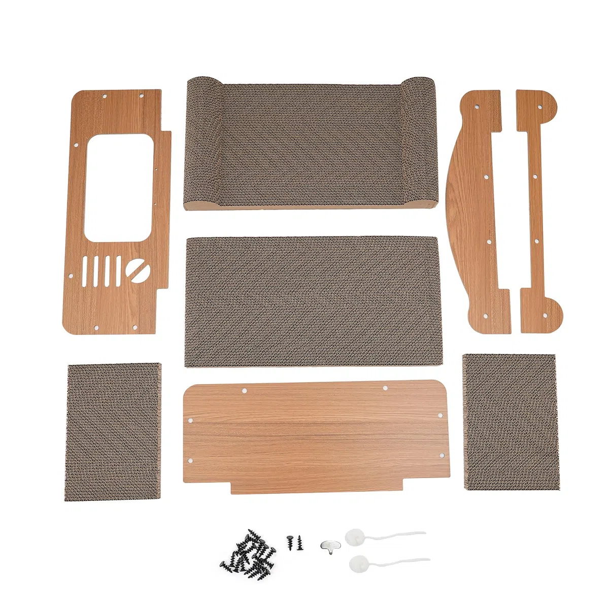 Rascador para gatos, cueva para gatos con tabla rascadora, cama para gatos de 2 pisos con pelota de juego, casa para gatos interior de cartón, cartón rascador para gatos, almohadilla rascador para