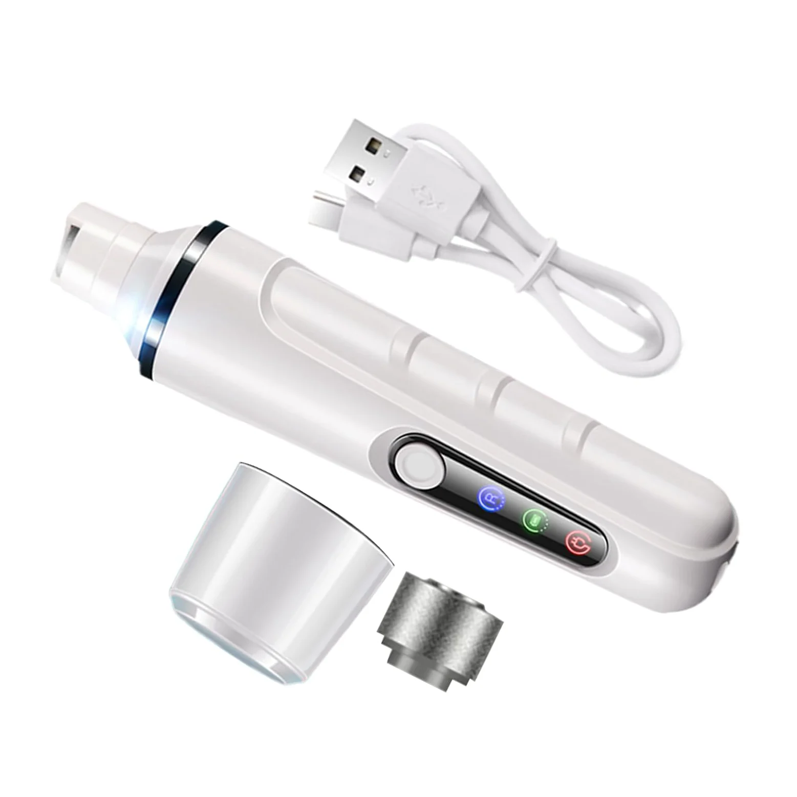 Cortauñas para Mascotas, Lima de uñas for Perros – con Luces LED eléctrica for Recargable por USB Cabezal Repuesto