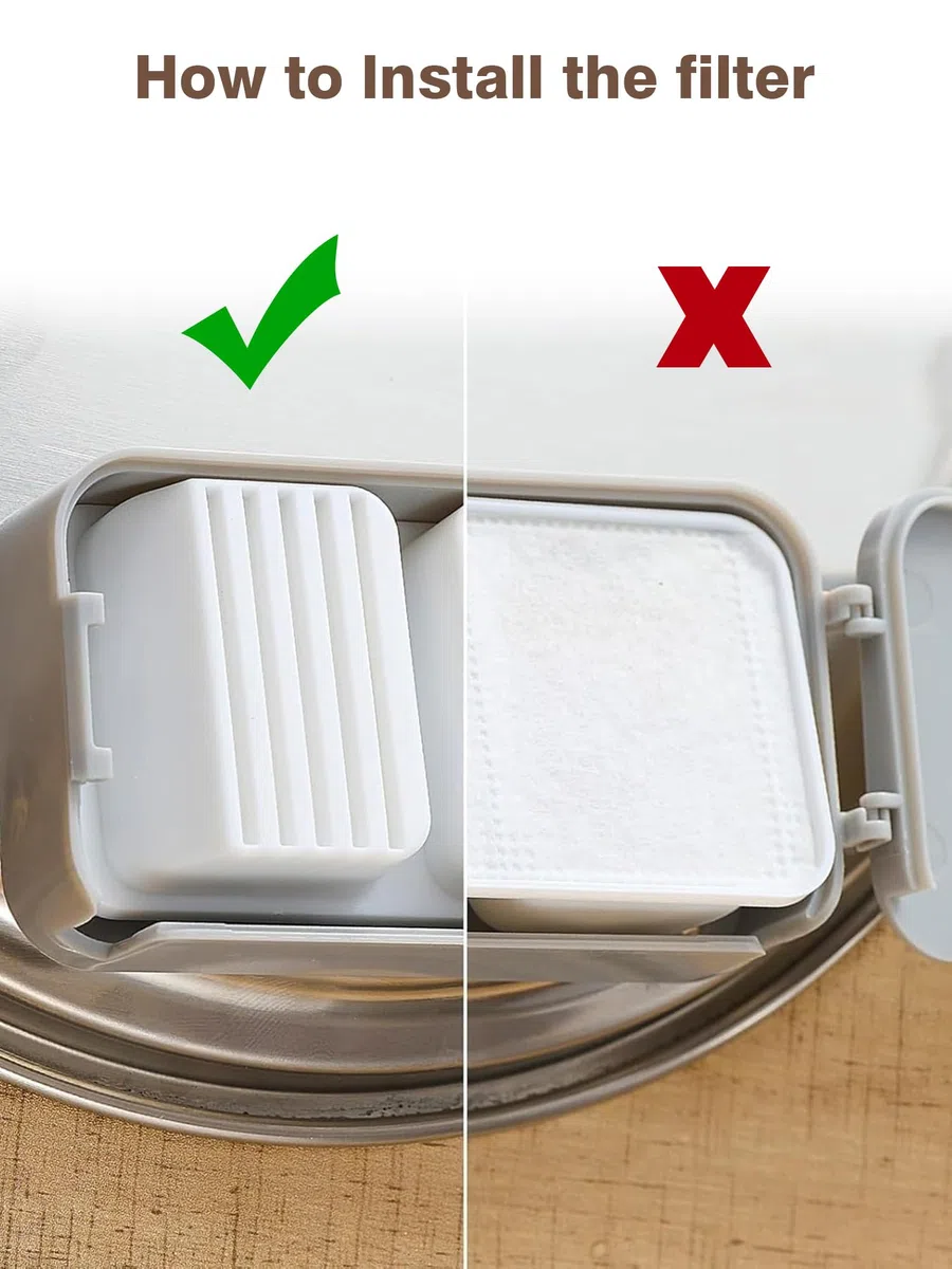 Filtro de fuente de agua para gatos, paquete de 6, carbono, iones, filtro de esponja para fuente de agua inoxidable para gatos