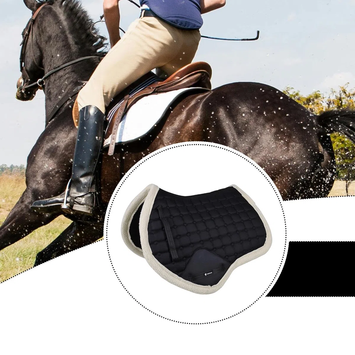F Fityle Protector de Silla de Montar para Caballo, Almohadilla Absorbente de Sudor para Caballo, Accesorio Deportivo práctico y Resistente al Desgaste.