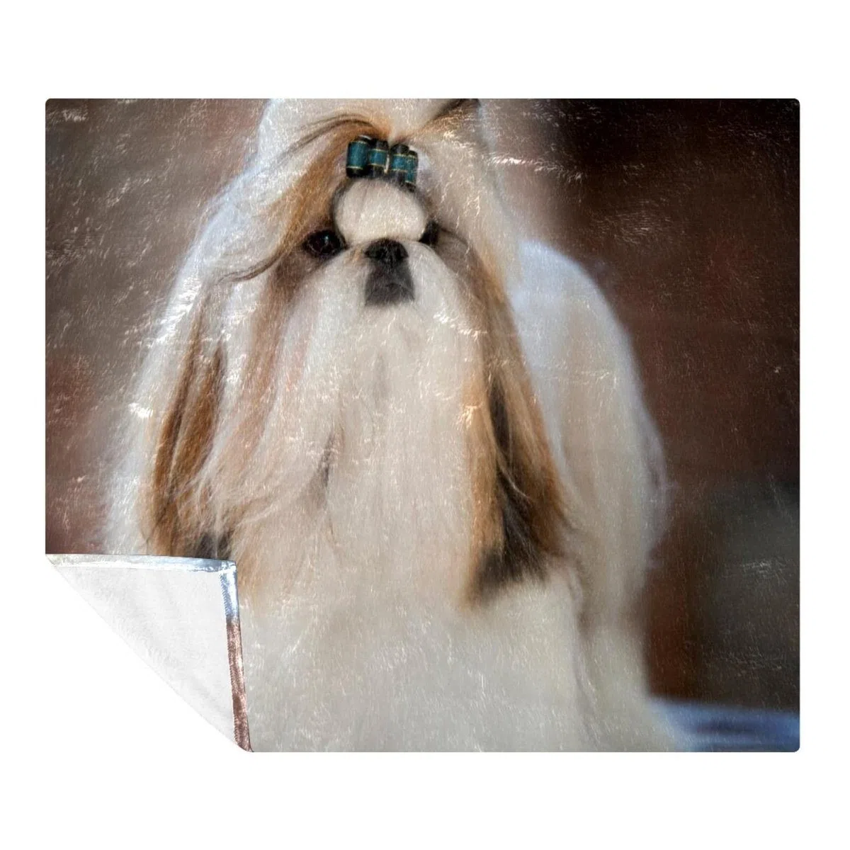 Manta de forro polar, súper suave, lujosa manta de cama Shih Tzu perro cachorro