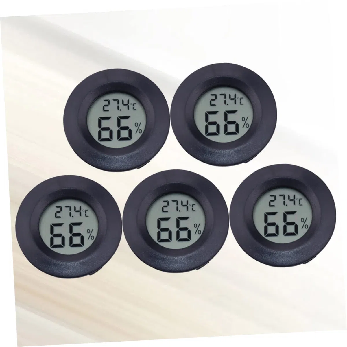 Kisangel 15piezas Higrómetro Digital Redondo De Acrílico Conjunto Para Reptiles y Mascotas Medidor De Temperatura y Humedad Para Uso Tienda De Mascotas y Hogar Negro