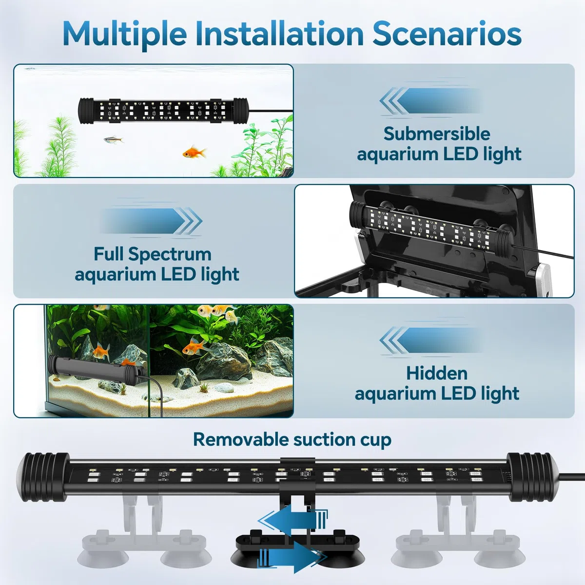AQQA Iluminación LED para acuario, luz para acuario (36 W)