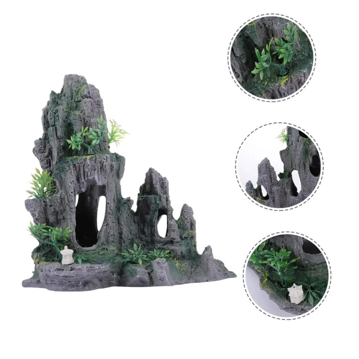 Didiseaon Adorno para Decoración De Paisaje Acuático Diseño De Roca Natural Accesorio De Pecera Seguro Deformable para