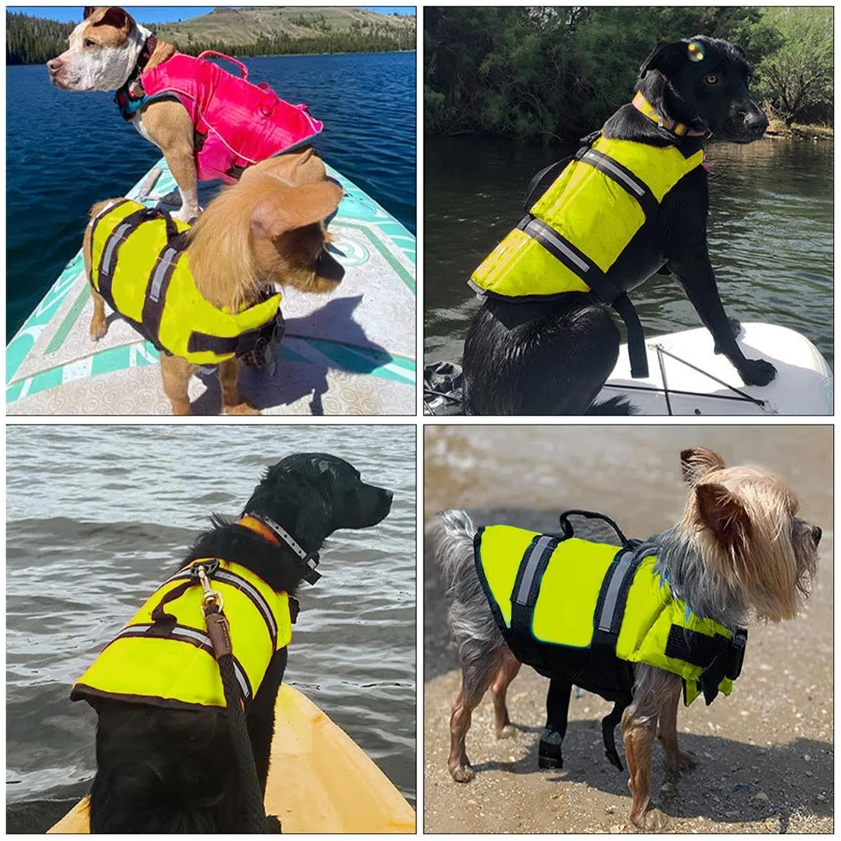 Chaleco Salvavidas Canino Ajustable Pequeño Mediano Con Asas De Rescate