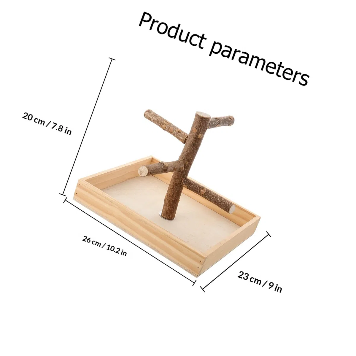 Puesto de Madera para Pájaros, Juguete de Entrenamiento Portátil Beige | Soporte de Percha para Loro, Madera Natural, Ayuda a Equilibrio y Coordinación, para Periquito y Ave