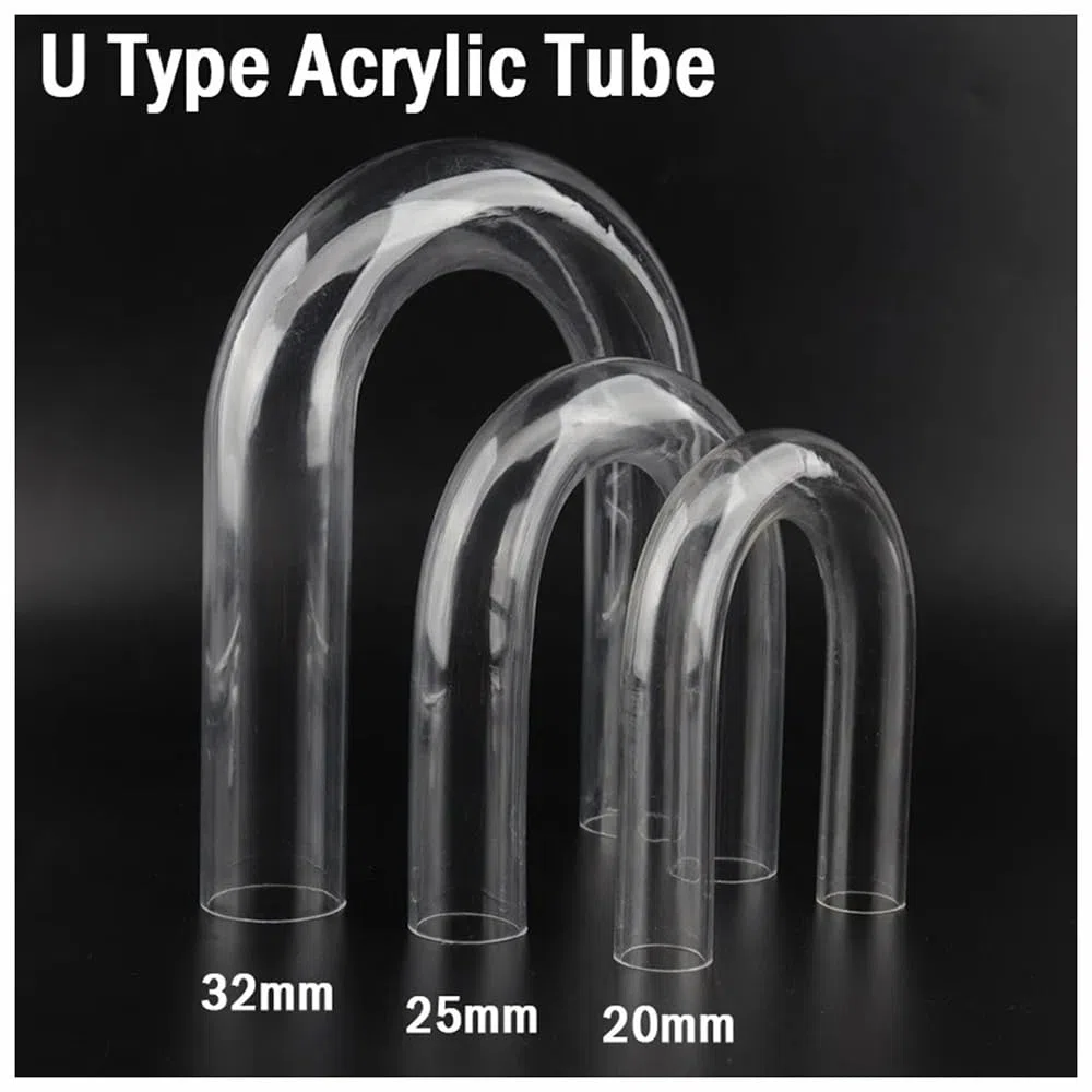 tubo acrílico rígido transparente, Acrylic Pipe, O.D 20~32mm Aquarium Fish Tank U-Shape Air Tube Fittings Transparent U-Tube 2PC(O.D 20mm)