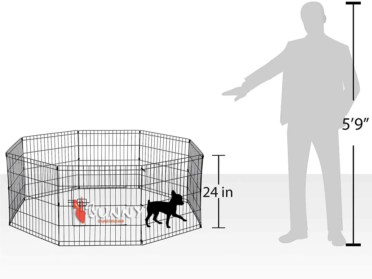 Estilo perrito 8 paneles de parque adecuado para perros, cachorros, gatos y conejos, plegable, ideal para uso en interiores y exteriores, puerta Sml, negro)