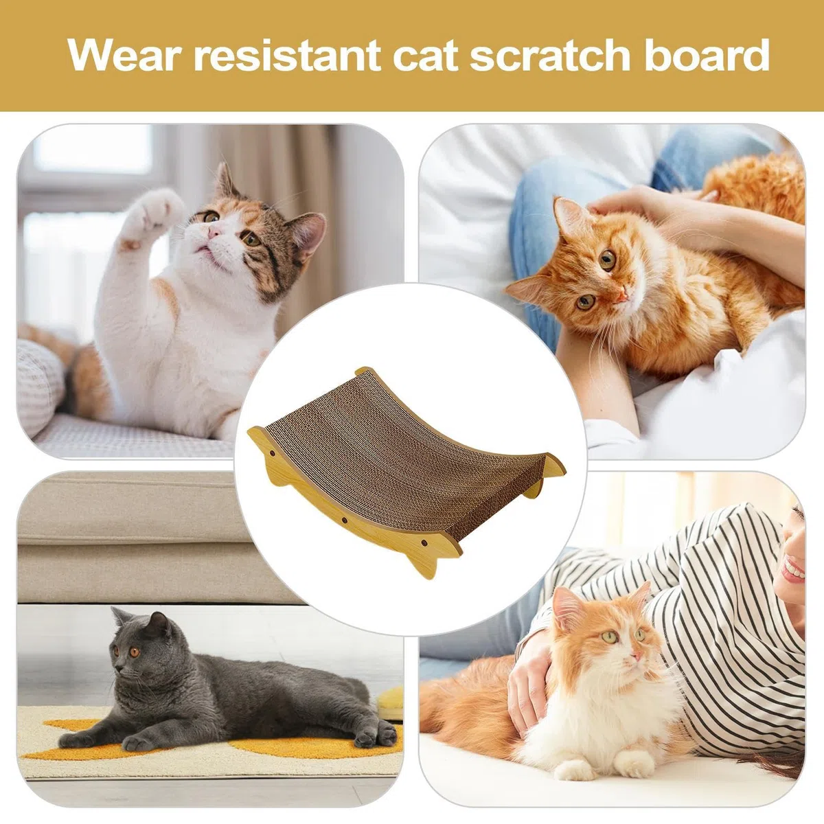 Tablero De Rascado para Gatos Cama para Rascador Felino | Accesorios Para Mascotas Protección Para Muebles Contra Arañazos En Alfombra Sofá Pared Puerta Juego Interior Contra