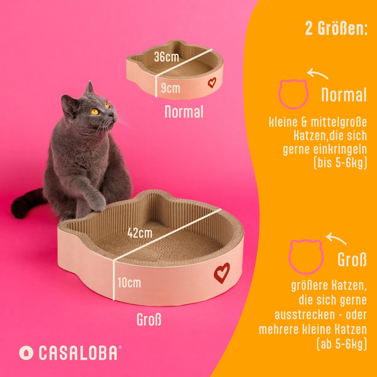 Cesta para gatos para dormir, rascar y jugar, tabla duradera para gatos de cartón ondulado de primera calidad en forma de cabeza de gato moderna, juguete 3 en 1, muebles rascadores y espacio