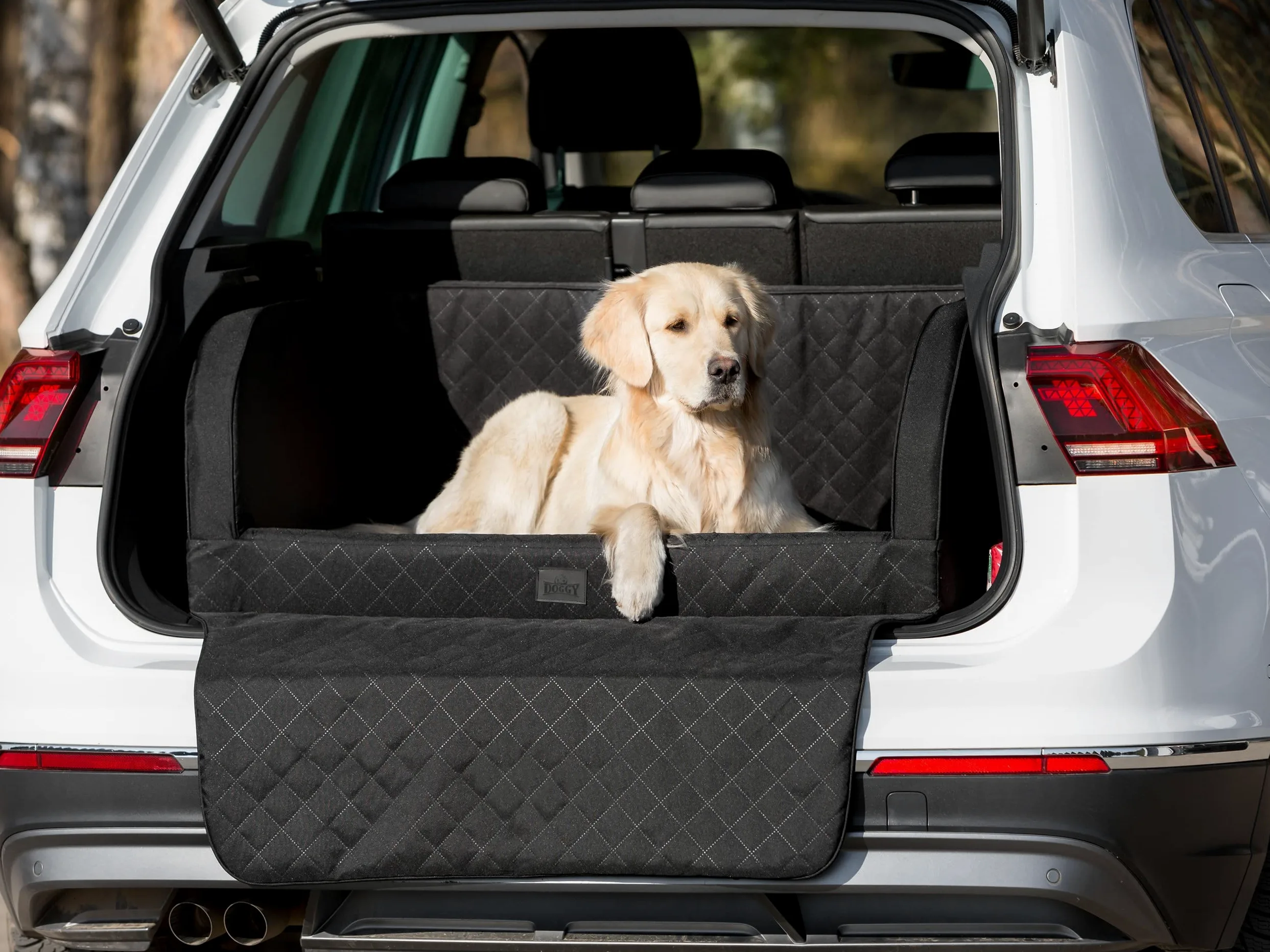 Doggy Asiento de coche para perro, cama protectora para perros medianos y grandes, negro, 92 x 70 x 39 cm