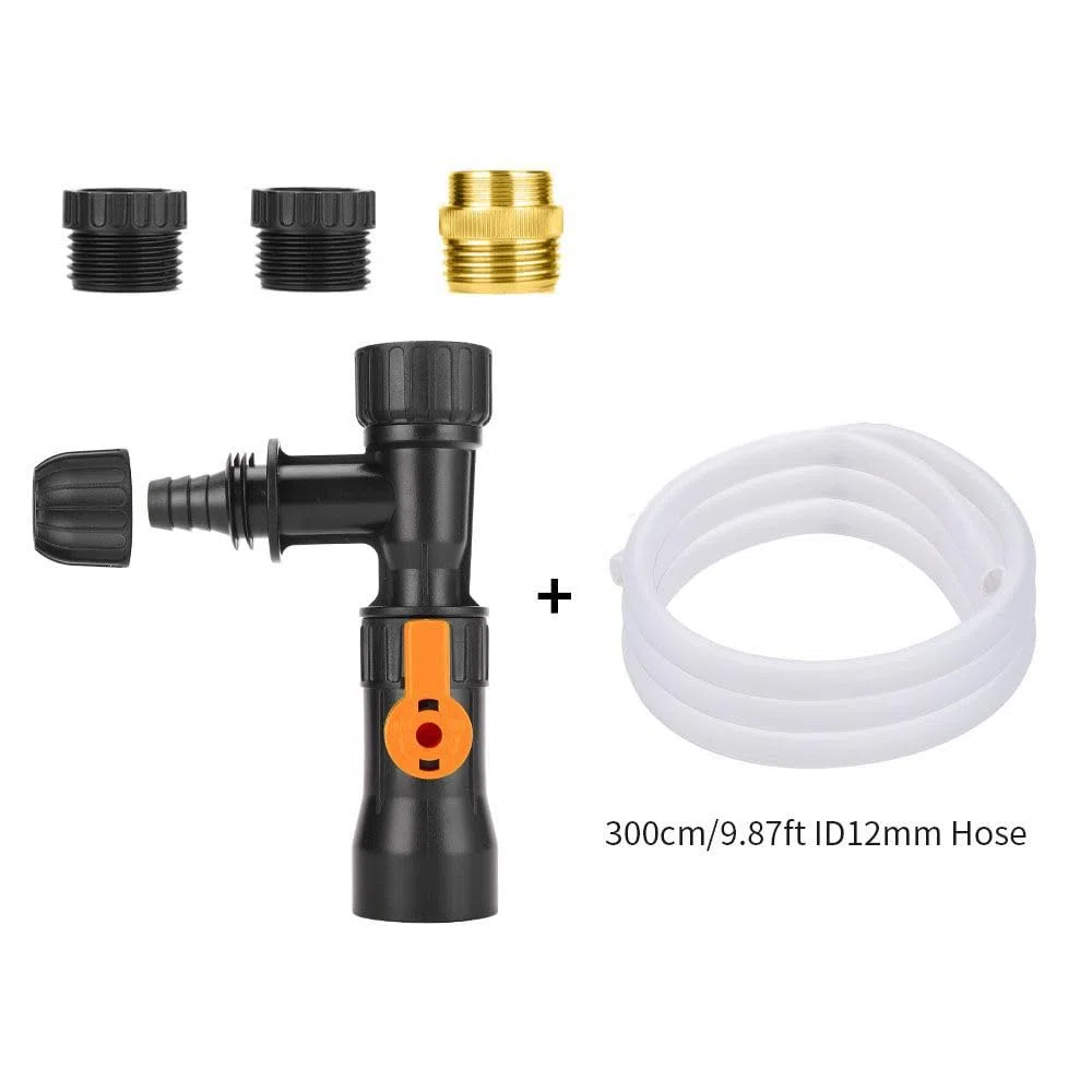 Kit de limpieza de peceras, cambiador de agua multifunción 6 en 1 con 3 boquillas de grifo, conectores, cambiador de agua, piezas de repuesto para acuario, cambio rápido de agua