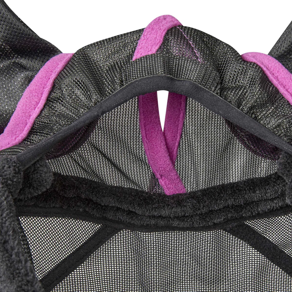 Weatherbeeta - Máscara Antimoscas con Agujeros para Orejas y Nariz de Malla Comfitec Deluxe Duradero (Media Sangre) (Negro, Morado)