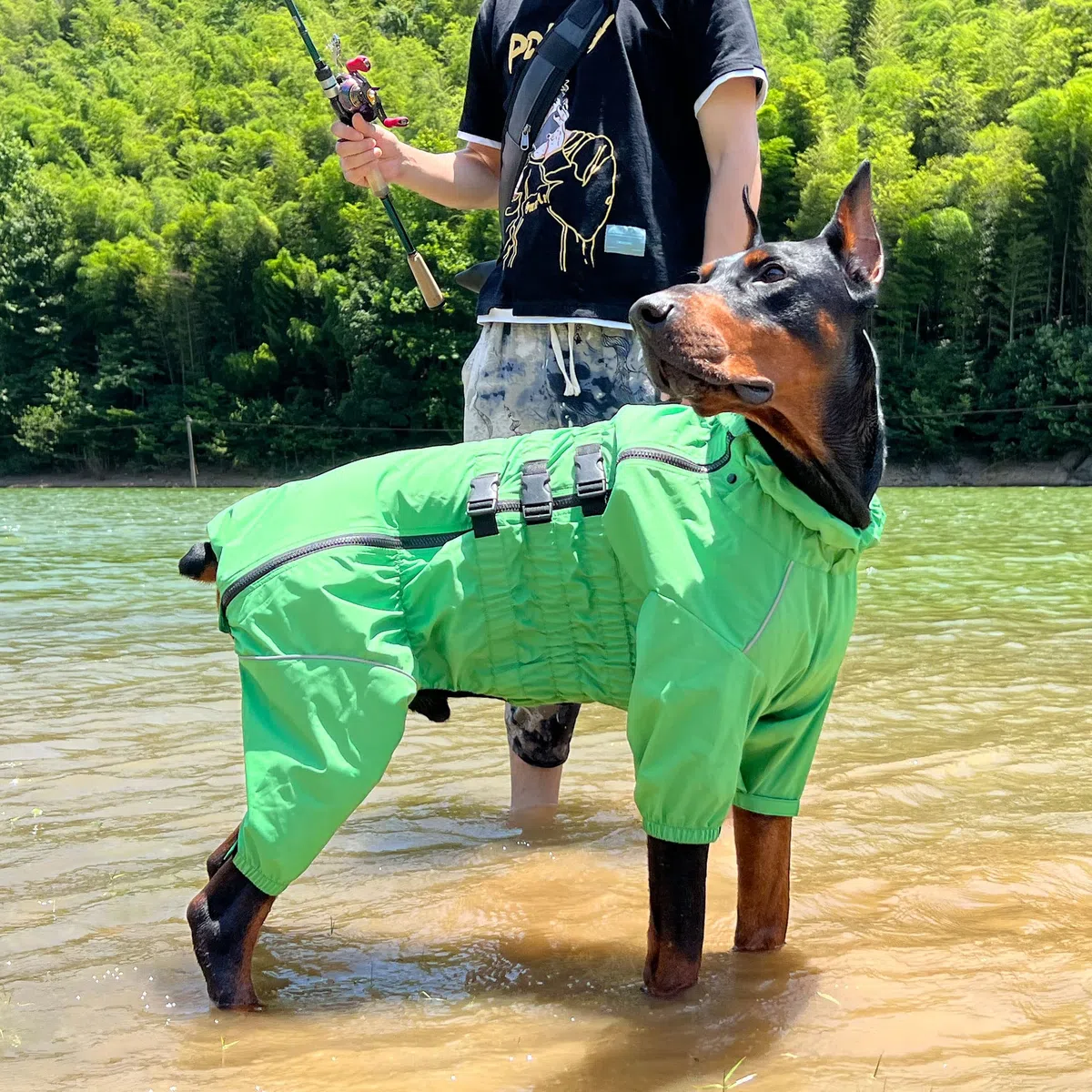 Chaqueta impermeable para perros, chaqueta impermeable ligera e impermeable reflectante de seguridad para perro, resistente al viento, chaleco para perros pequeños, medianos y grandes, verde, S