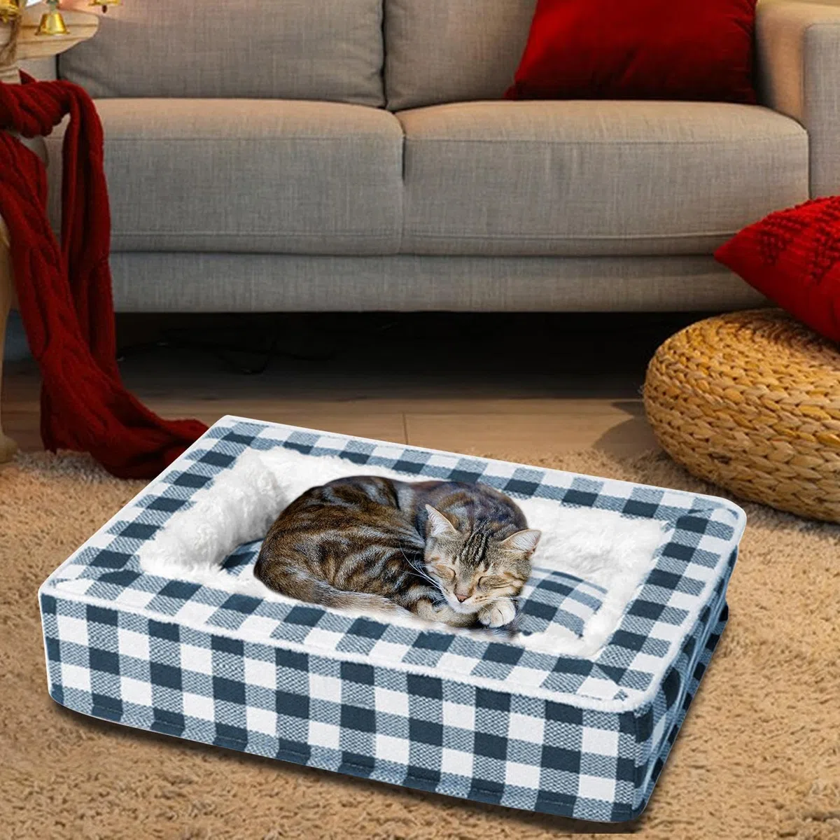 Cama Para Gatos Sofá Suave Para Mascotas Calmante Para Dormir Y Calentar