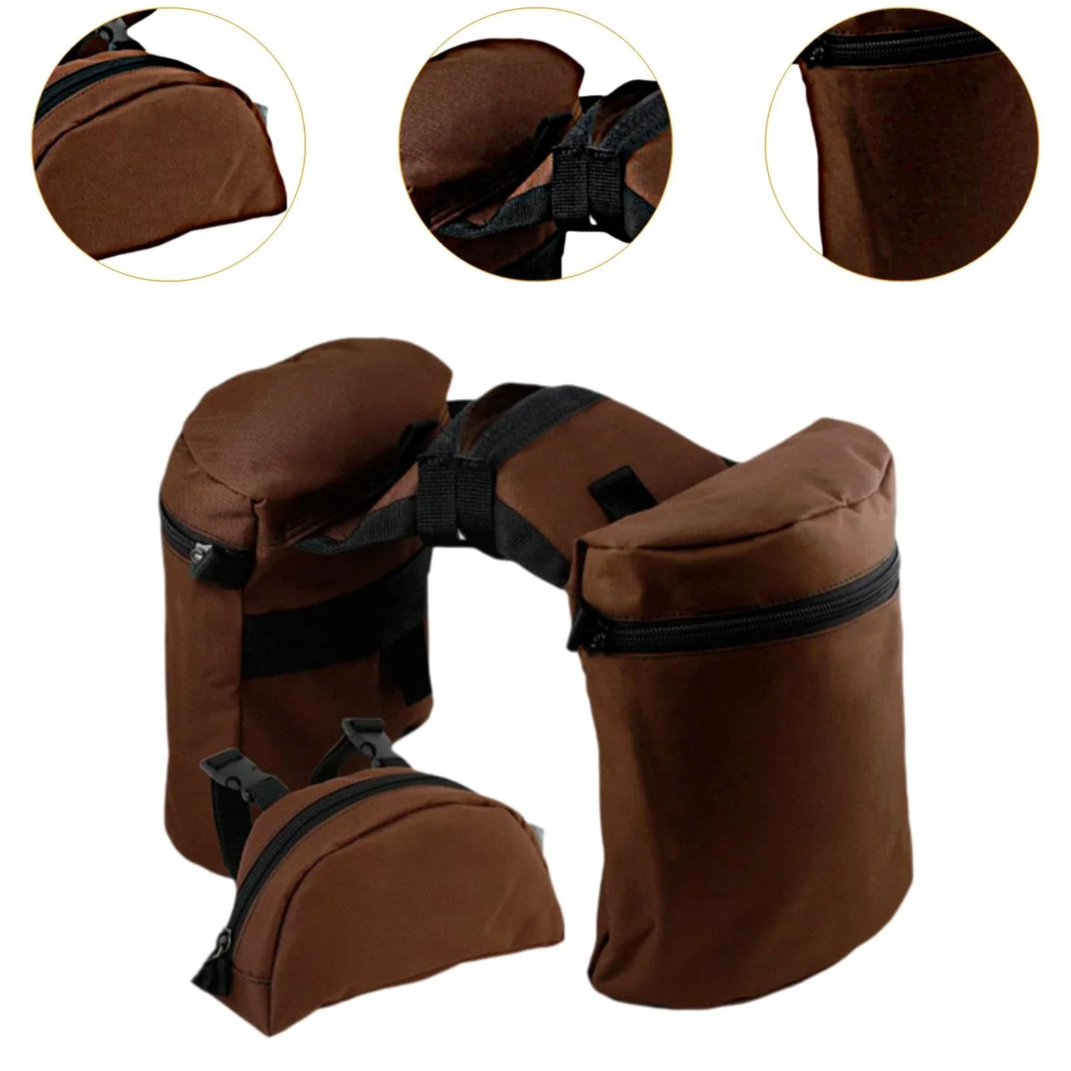 Saddlebag Juego Bolsa de Silla Bolsa de Cuerno Bolsa de Pommel Ligera Función Portátil Material Oxford Adecuada para Paseos de Larga Distancia
