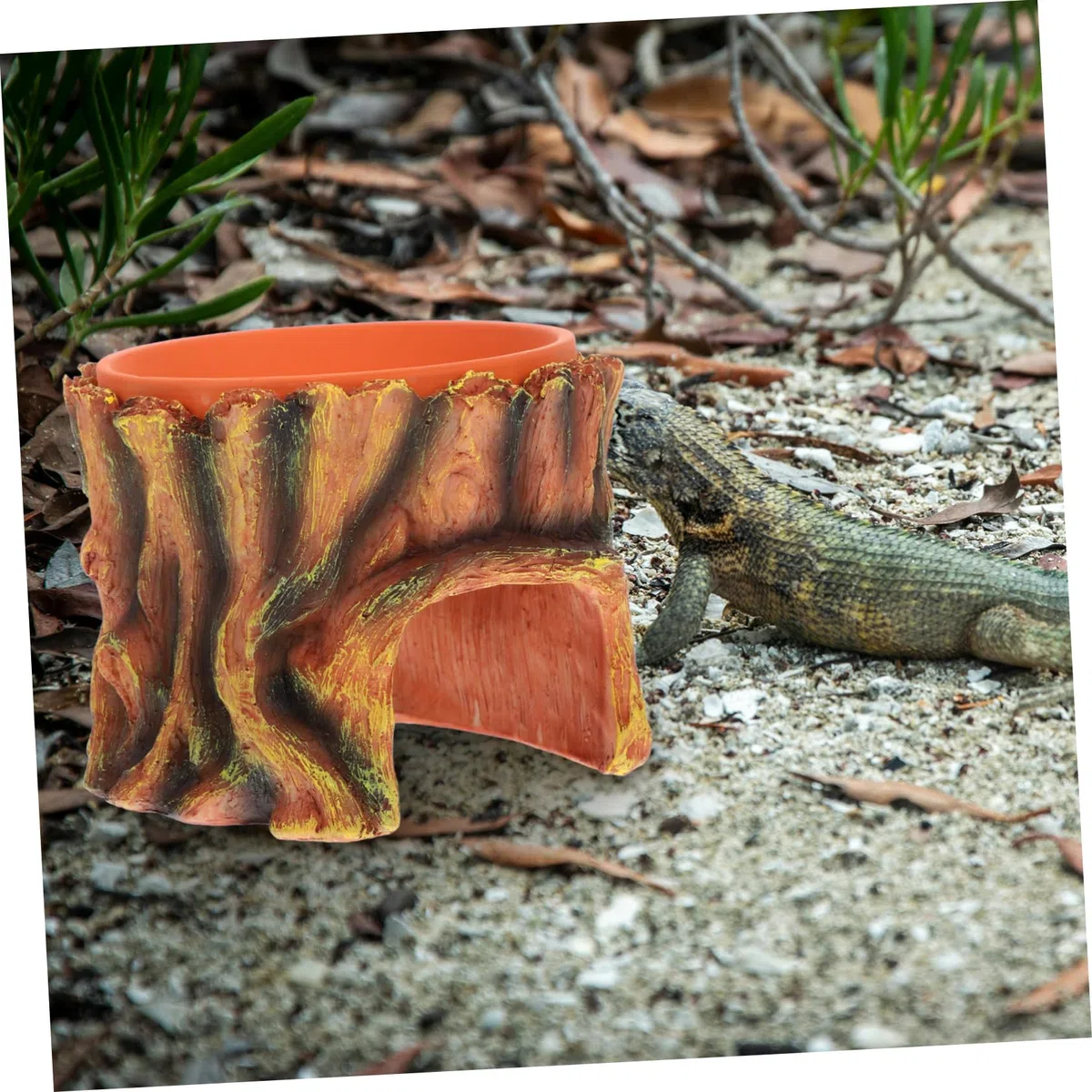 Cueva de Escondite para Reptiles de Resina Interior Espacioso Diseño Multifuncional Adecuado para Terrarios y Jardines de Serpientes y Cangrejos
