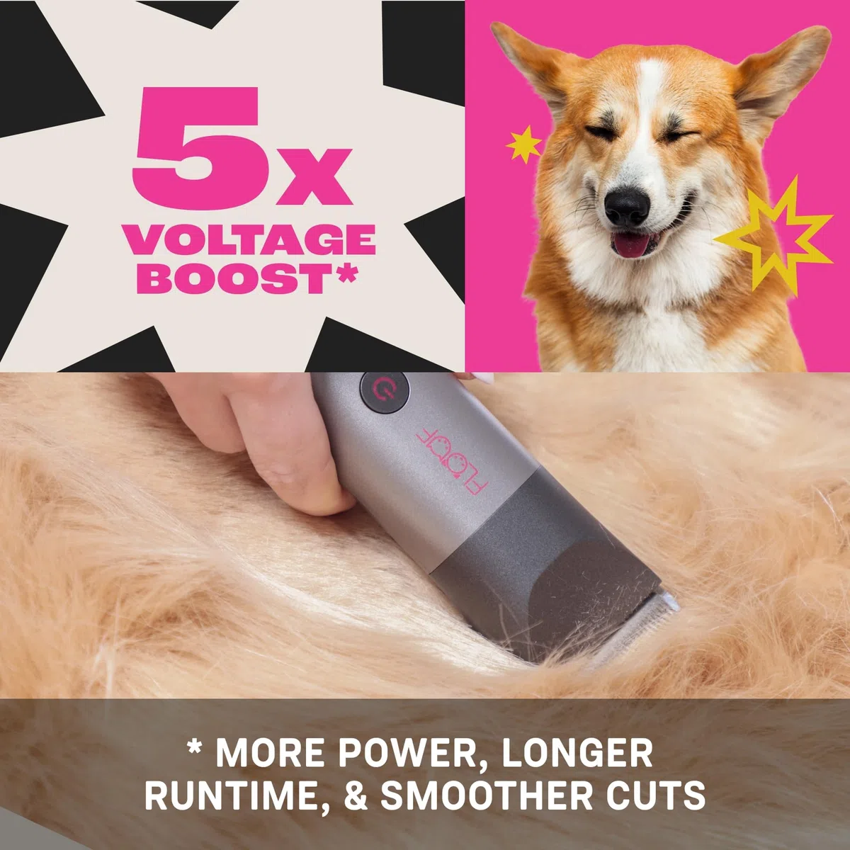 FLOOF Cortaúñas para perros para aseo y amoladora de uñas para perros, kit profesional de aseo para perros para experiencia similar a un salón, libertad Powershare de 20 V, sistema portátil de aseo