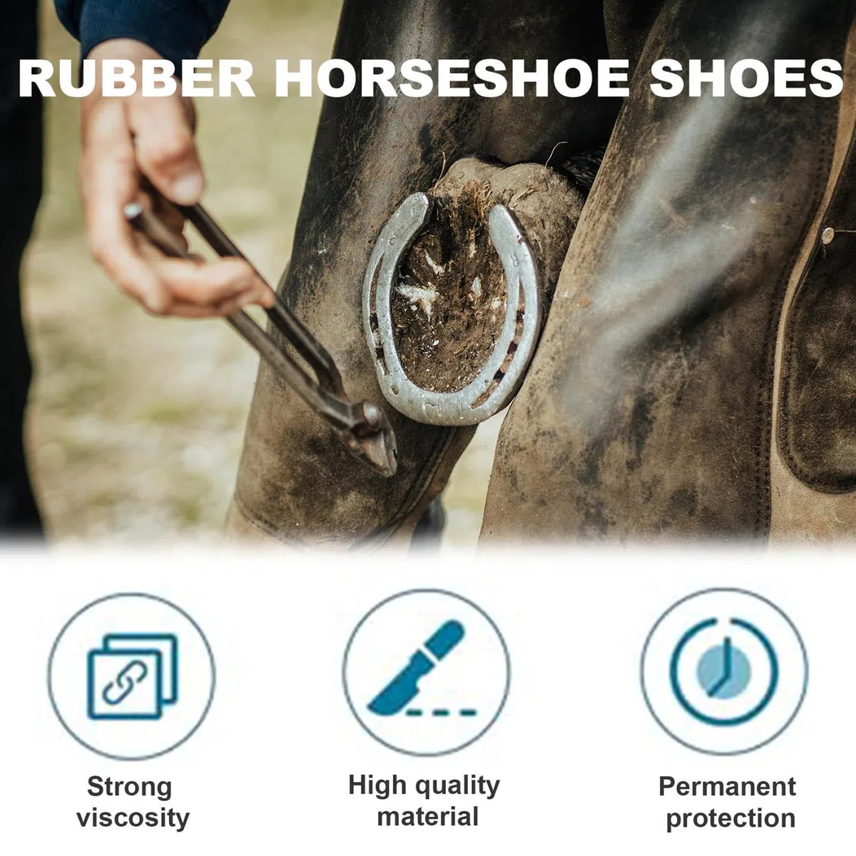 Botas para Pezuñas de Caballo Antideslizantes Cómodas con Correa Ajustable