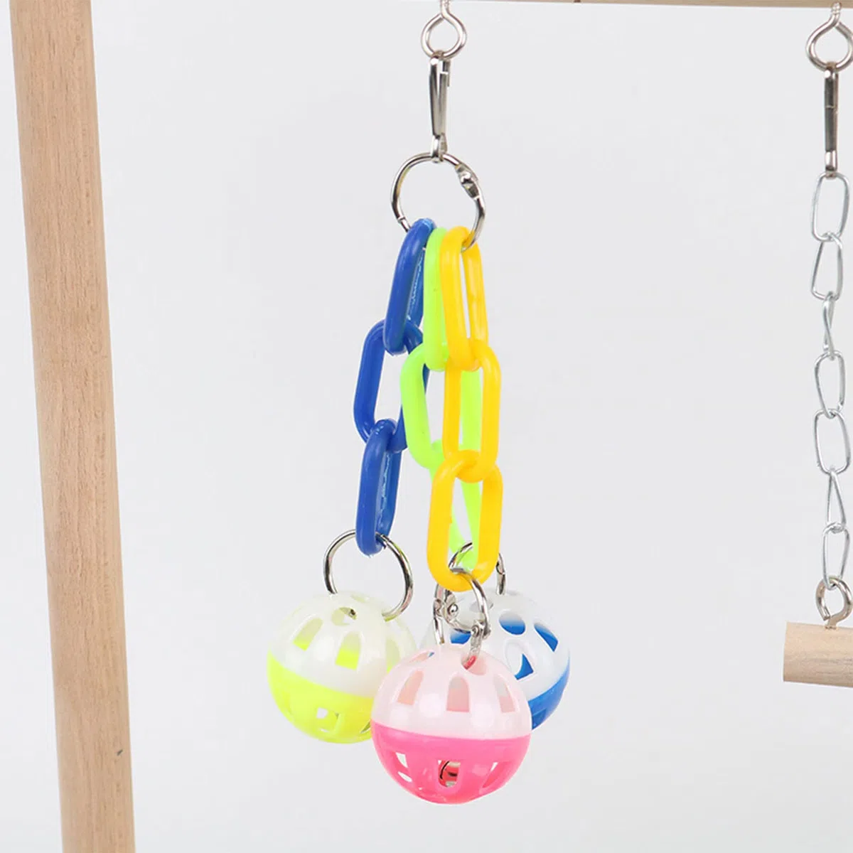 Jaula para pájaros, juguete para masticar, escalera, columpio, loros, perca, centro de actividades con tazas de alimentación, soporte de madera natural para pájaros, con cuencos, grande para