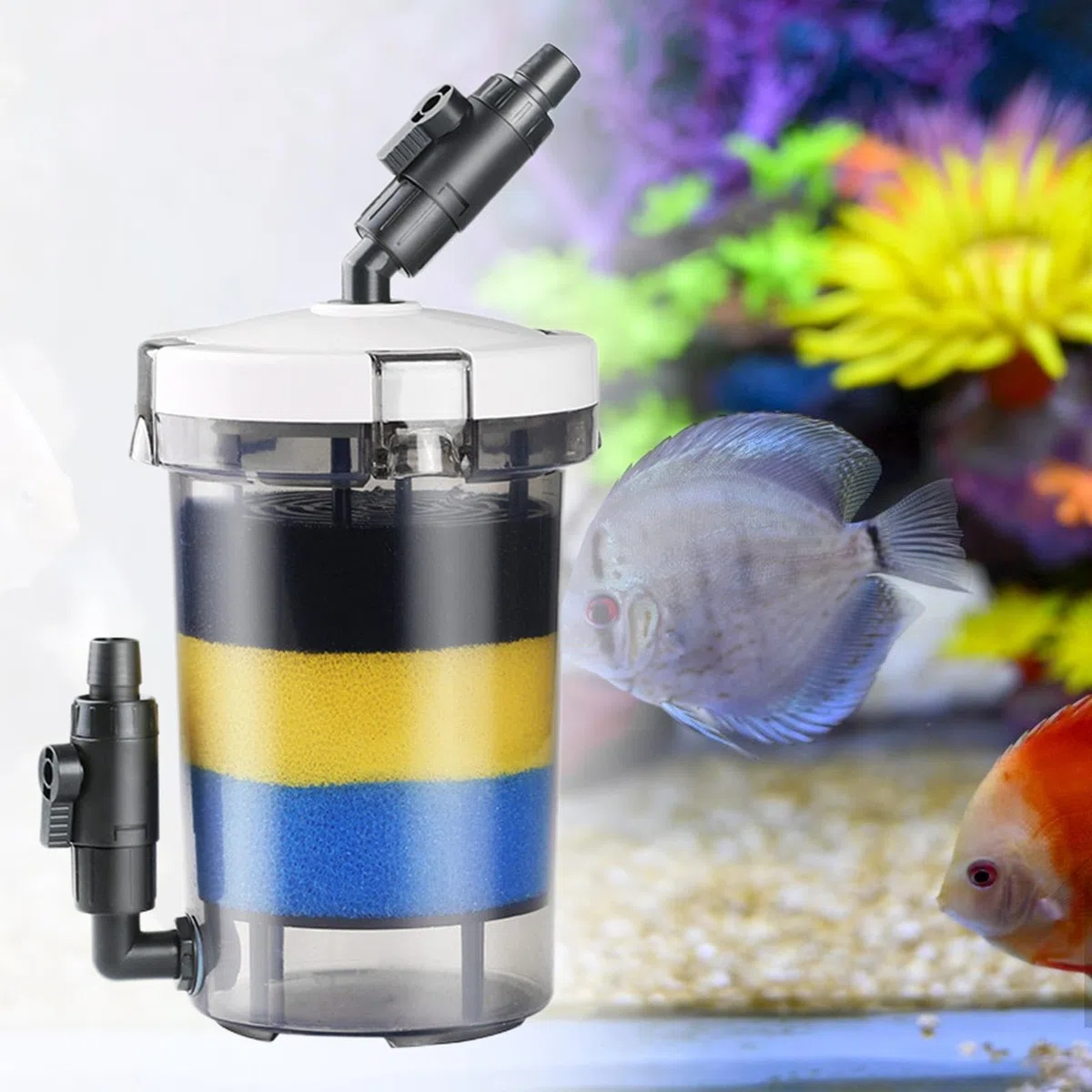 Filtro para Tanque de Tortugas, Filtro de Potencia para Acuario, Flujo Interno Ajustable, Equipo Multiusos, Filtro para Pecera, Filtro para Acuario, 18.5x33x16cm, Individual