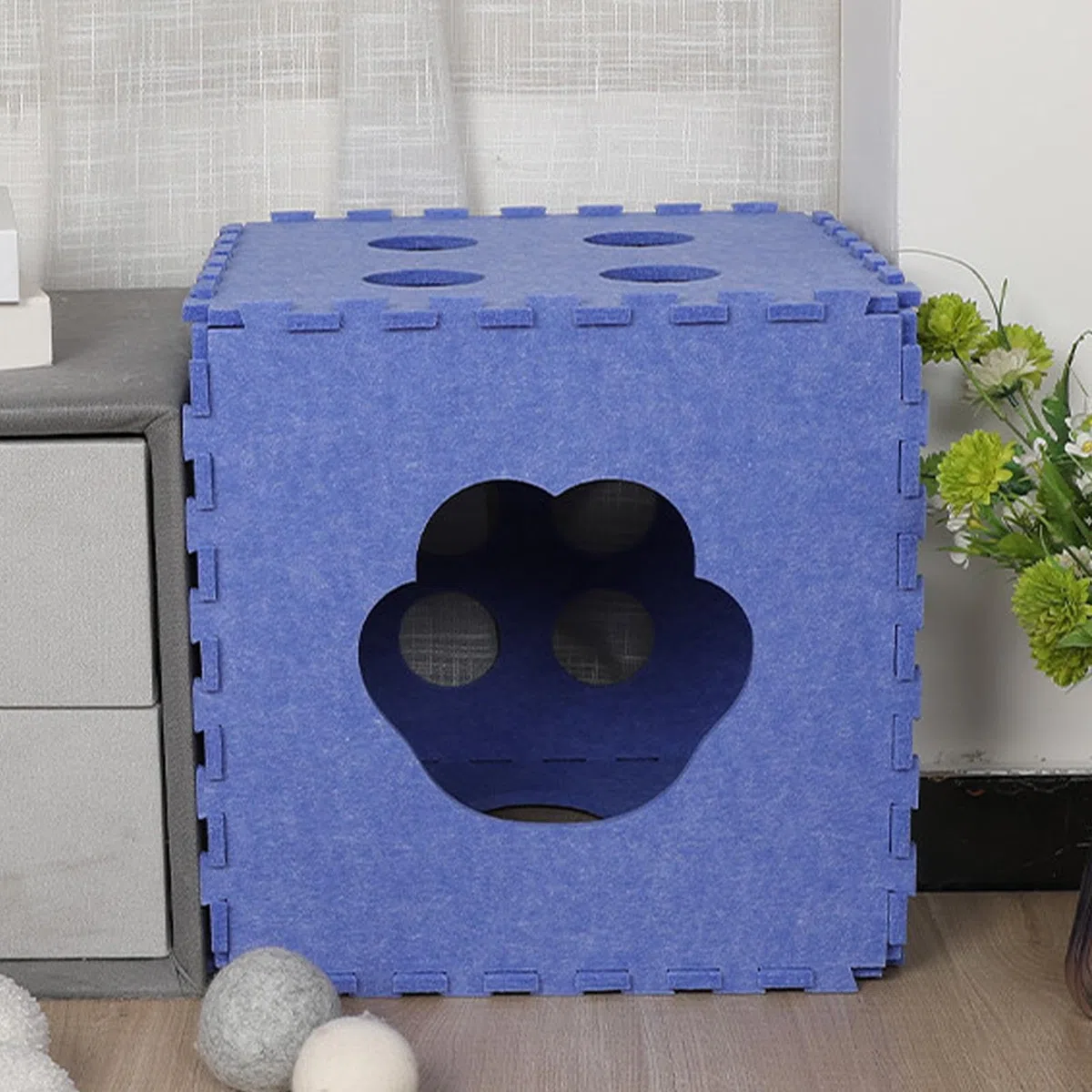 para gatos, cueva para gatos de fieltro, de cama en forma de rompecabezas de fieltro | Escondite para gatos, casas y apartamentos para gatos, cubos para gatos para interiores, tabla de | Suave Cachorros y de 5 a 10 Kilogramos, para Juegos en Interiores y
