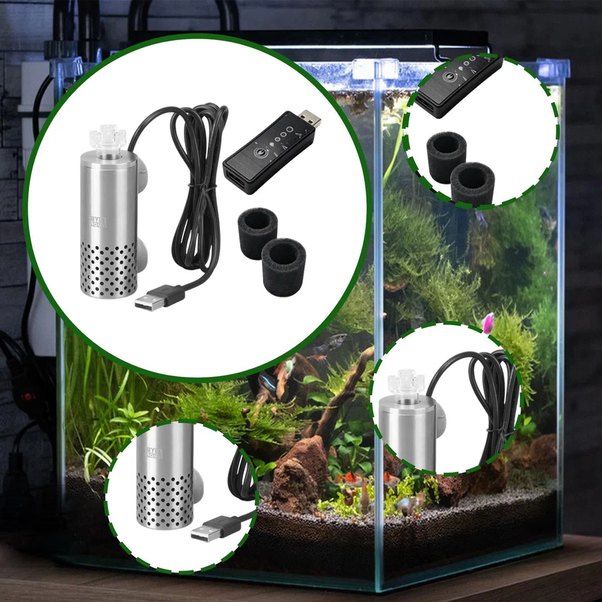 Limpiador de Película de Aceite para Acuarios: Limpieza Eficaz, Fácil Instalación Y Alimentación USB.
