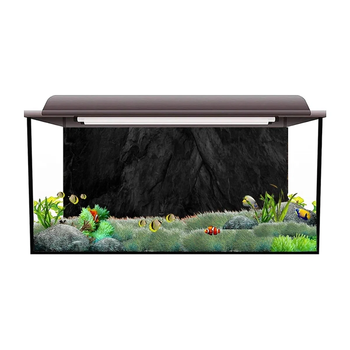 Póster de Fondo for Acuario Papel Tapiz Autoadhesivo de Piedra de Roca for pecera(54x122cm)