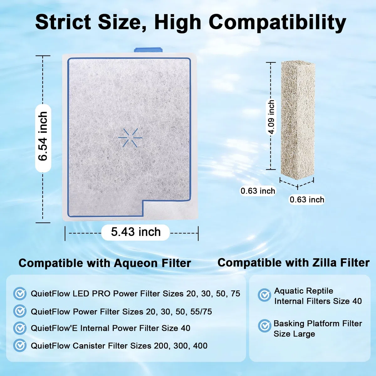 Paquete de 16 cartuchos de filtro grandes para peceras compatibles con filtro Aqueon QuietFlow LED PRO tamaño 20, 30, 50, 75/tamaño de filtro de alimentación 20, 30, 50, 55/75, tamaño interno E 40 | Uso en acuarios, cartuchos de repuesto