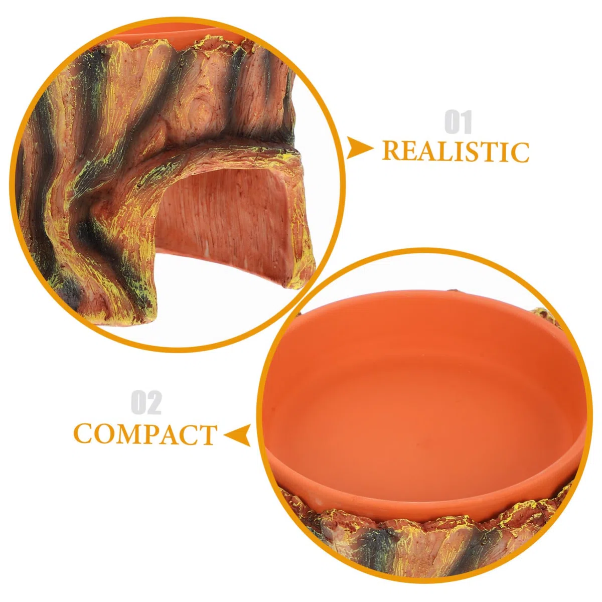 Cueva de Escondite para Reptiles de Resina Interior Espacioso Diseño Multifuncional Adecuado para Terrarios y Jardines de Serpientes y Cangrejos