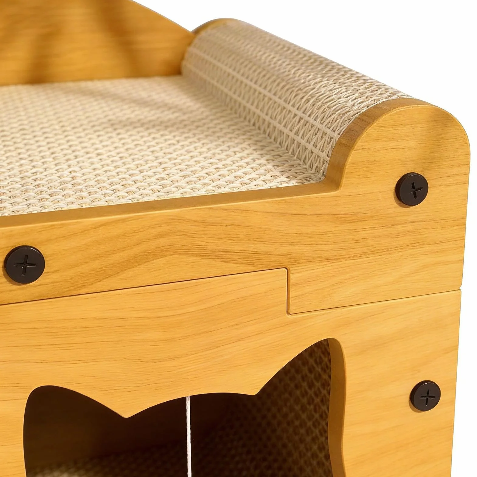 Casa Rascador de Cartón para Gatos Sofá Multifuncional Antideslizante | Casa de Cartón para Gatos para en Interiores y Exteriores, Salón, Tiempo en Familia, Viajes