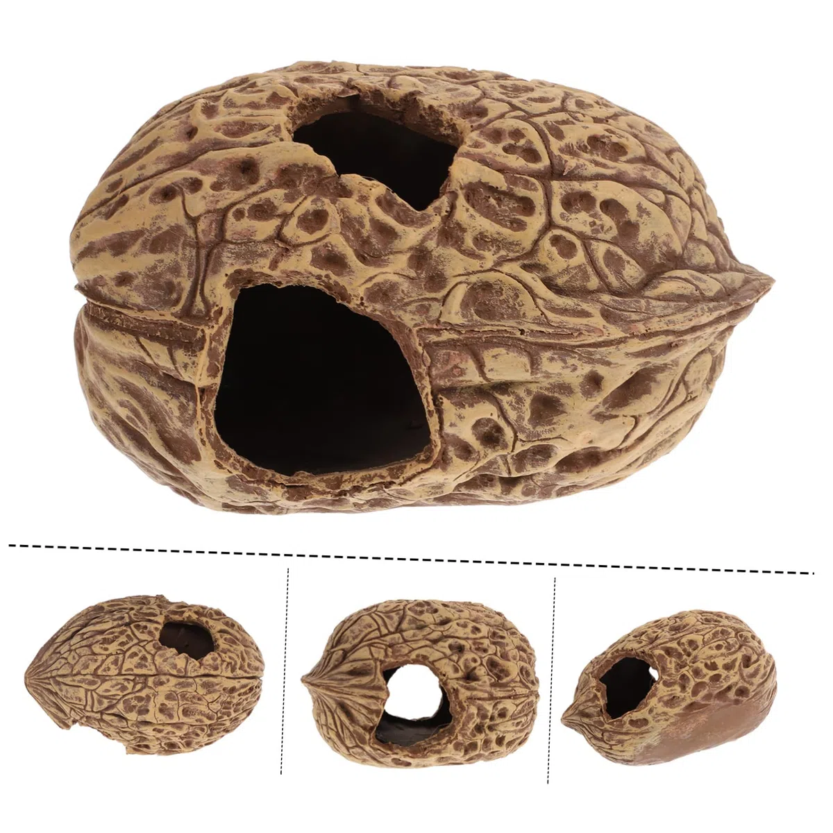 WOONEKY Cueva De Escondite para Peces Acuarios Decoración Natural De Acuario Refugio De Diseño Único para Peces y Camarones para Agua Dulce y Salada