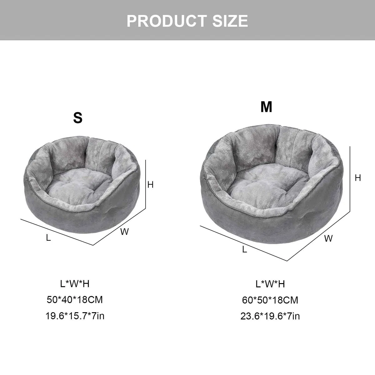 Cama para Perro Lavable, Cama Perro con Fondo Antideslizantes, Cama Gato con Cojín Desenfundable, Suave Y Mullida, para Perro Y Gato Pequeños,Azul,S