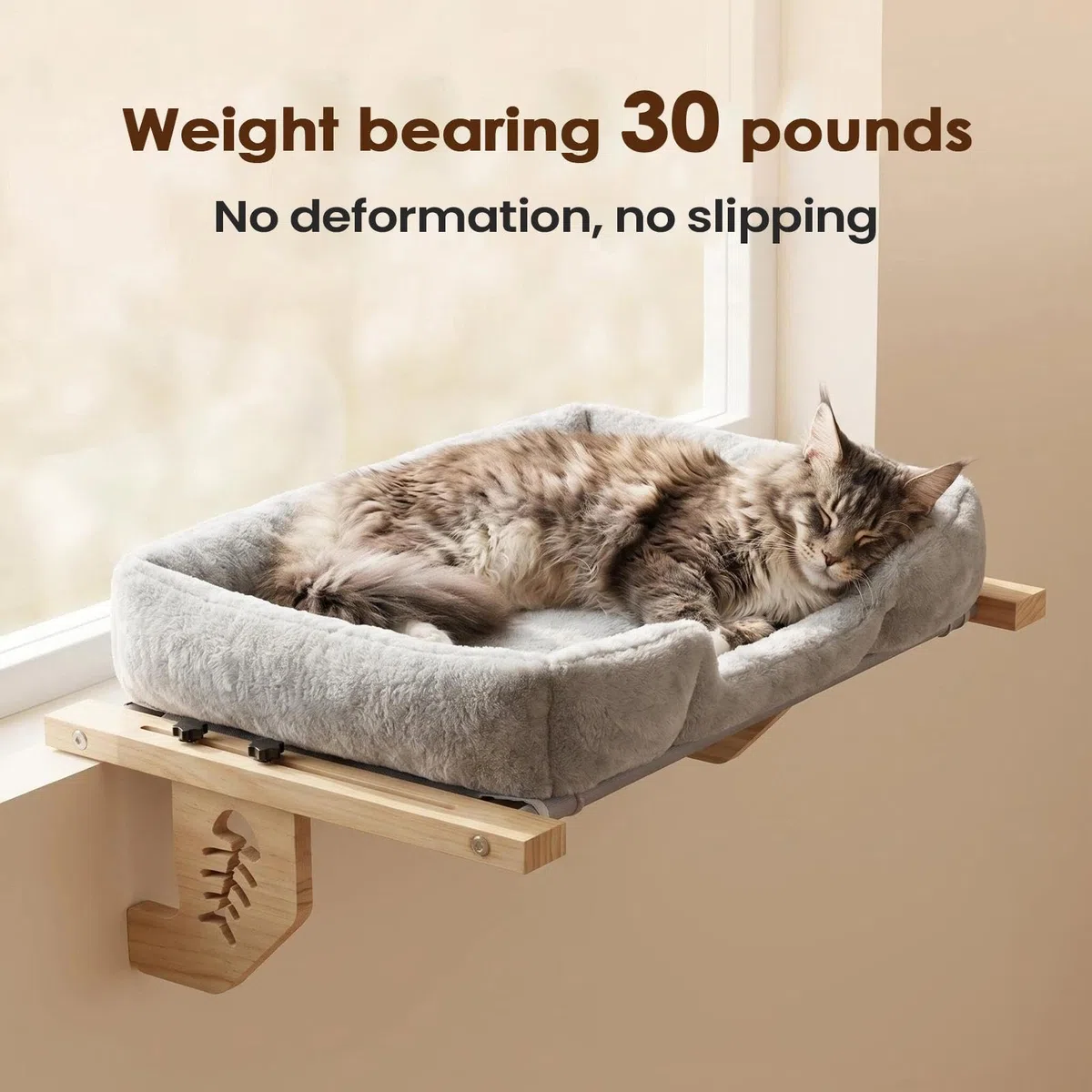 Cama Ventana Para Gatos Asiento Para Tomar El Sol Para Mascotas Con Cojín | Hamaca De Ventana Para Gatos Para Hogar Apartamento Alféizar Mesita De Noche Cajonera Armario