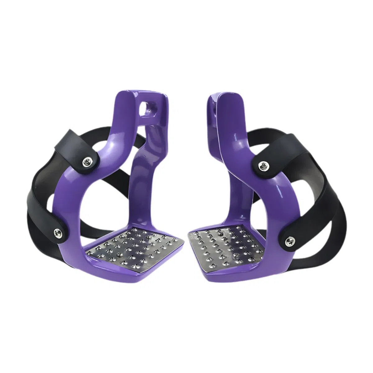 Estribos Profesionales para Montar (2 Piezas) con Protección Antideslizante, Fabricados en Aluminio Y Caucho. Ligeros Y Cómodos, Son Adecuad, Púrpura
