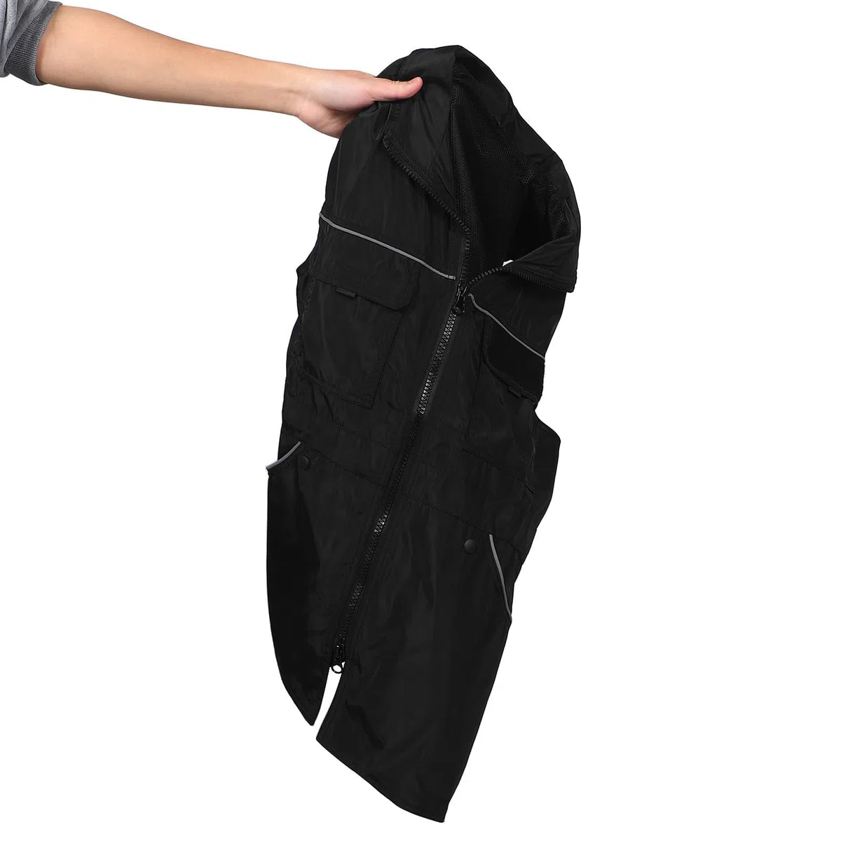 STOBAZA Chaleco de Entrenamiento para Perros, Chaleco de Adiestrador de Perros, Poliéster, Multibolsillos, Tiras Reflectantes, 2XL, Negro, para Adiestramiento y Agilidad