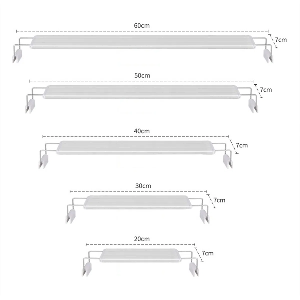 Luz para Piscina Super delgado Le Luz acuática de iluminación de acuario DS con soporte ajustable 20-6 0cm Clip impermeable extensible en la lámpara for el tanque de pescado Luces Sumergibles ( Color