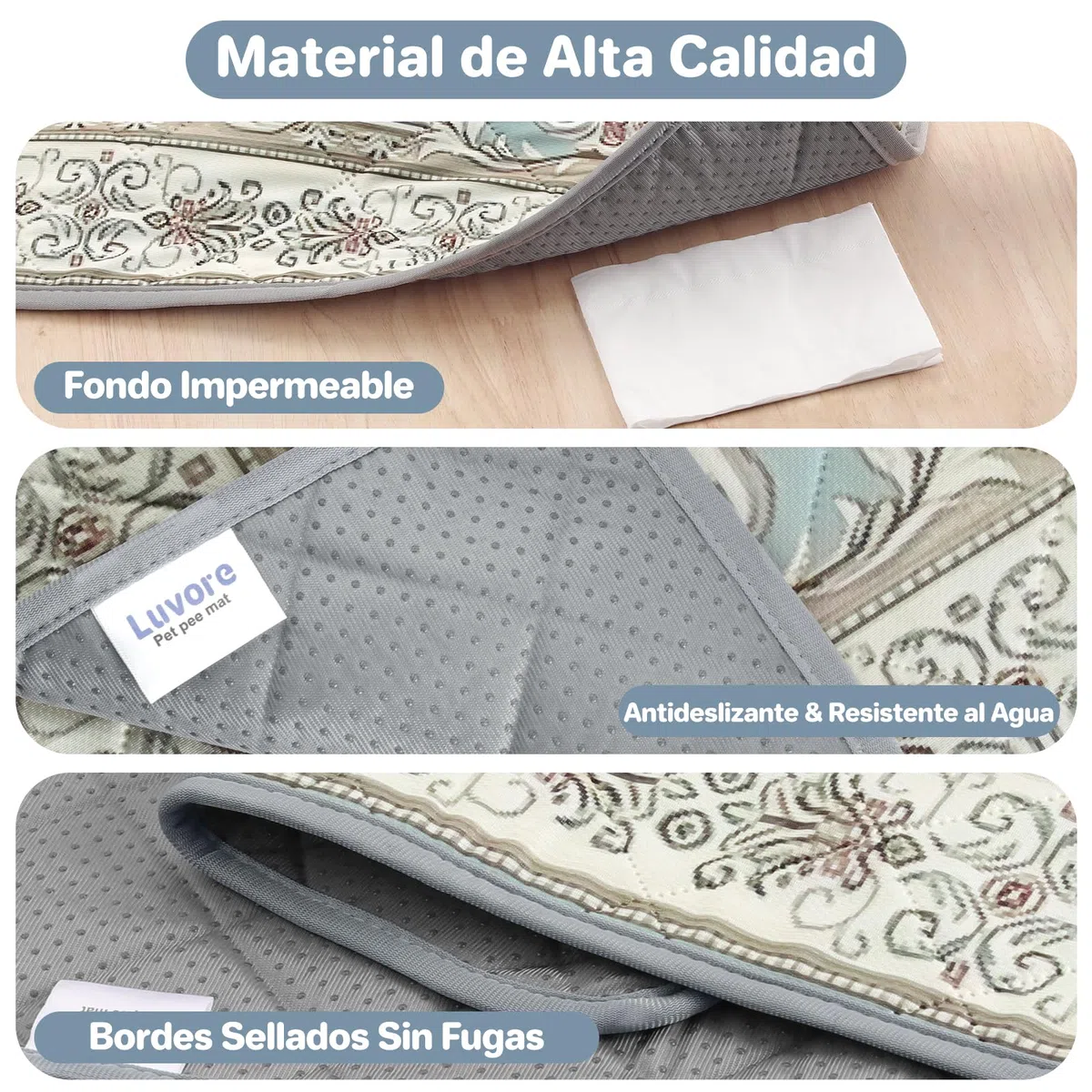 Almohadillas de Entrenamiento Reutilizables para Perros 2 Piezas, 92x122cm Lavables, Superabsorbentes, Antideslizantes, Impermeables, para Perros, Gatos, Conejos y Cobayas