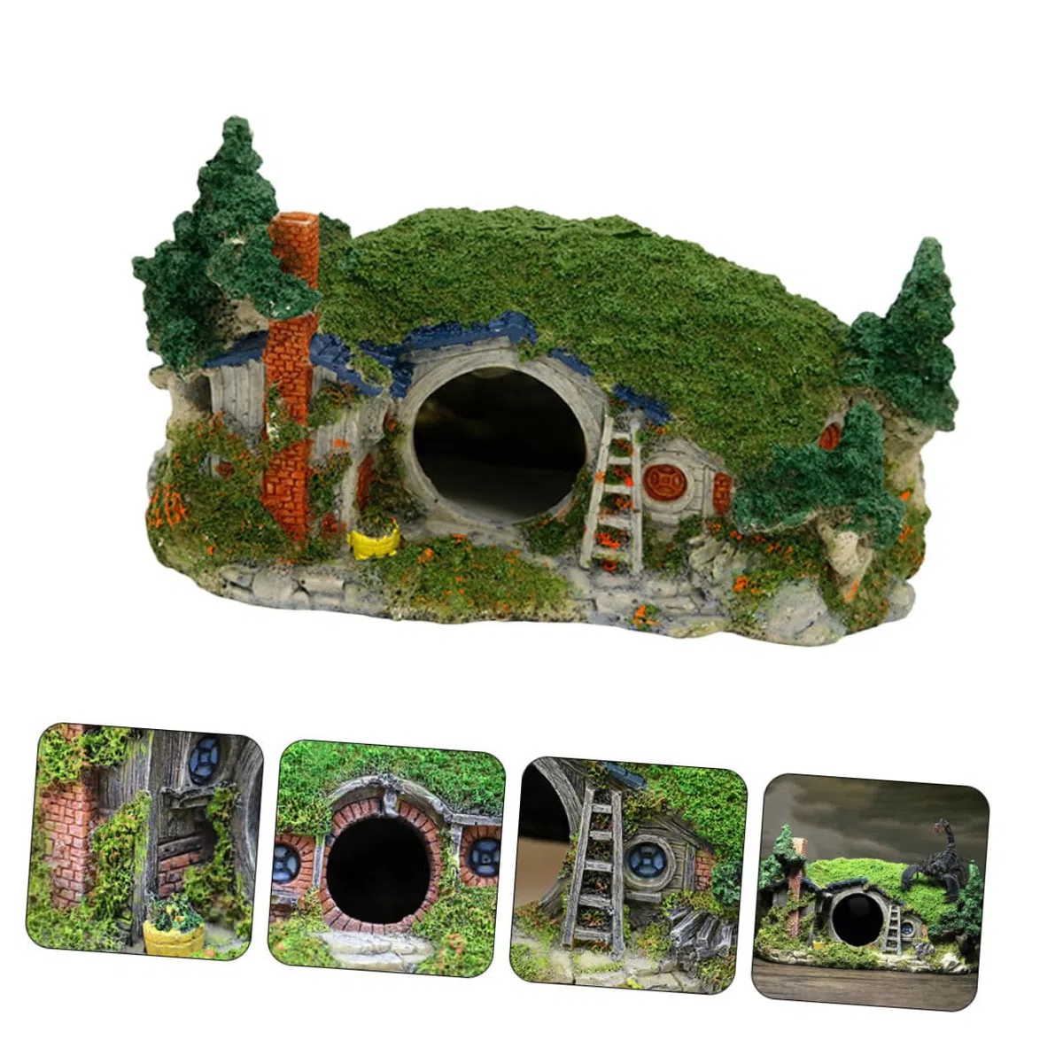 DOITOOL Figurita Decorativa De Resina para Acuarios Escondite Creativo para Peces y Reptiles Adorno De Casa para Tanques De Agua Refugio Subacuático para Gambas y Pequeños Habitantes