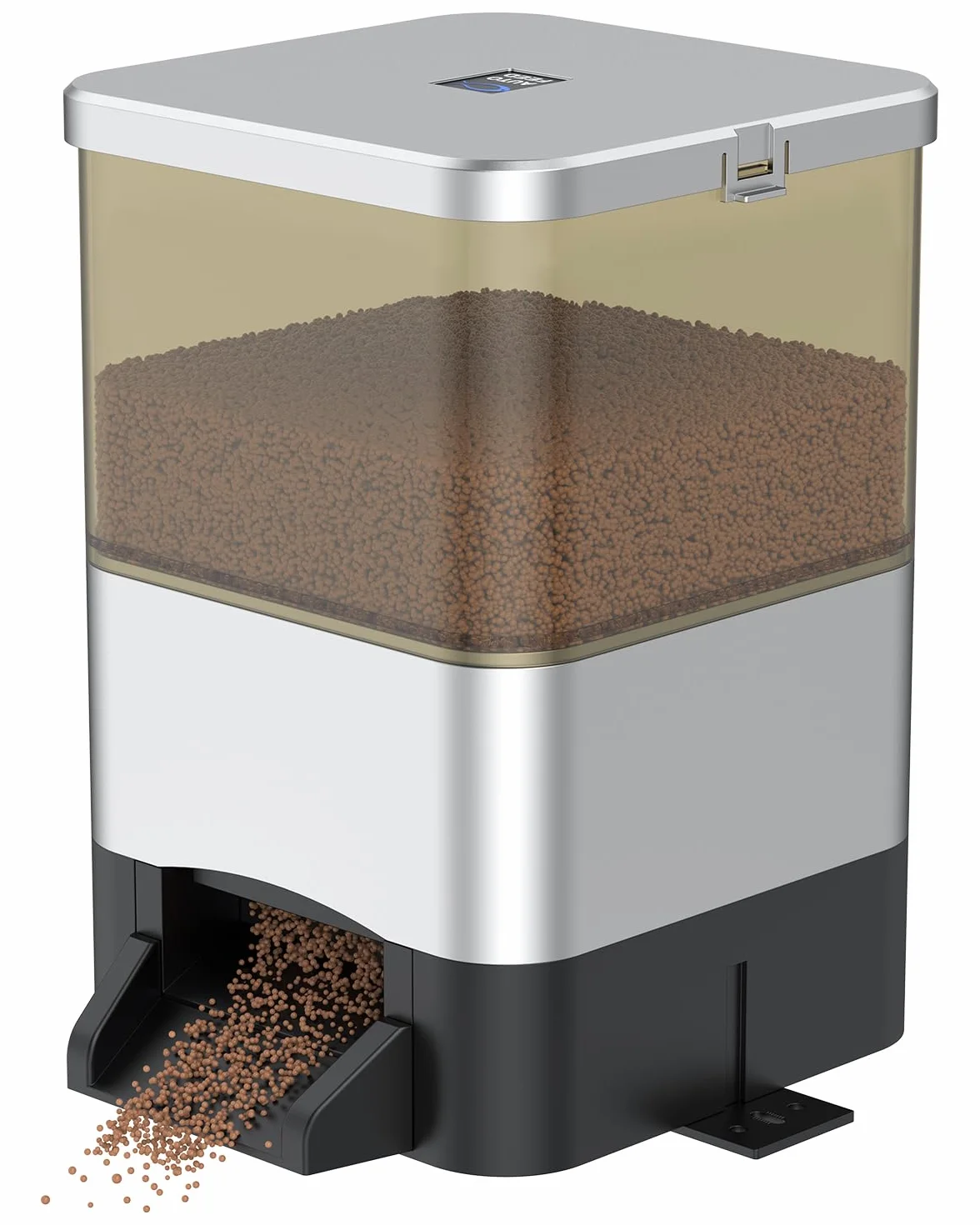 Pawfly Alimentador Automático de Peces Estanque 7.5 L Gran Capacidad Temporizador Vacaciones Ajustable y a Prueba de Humedad Alimentación de Peces al Aire Libre, Funciona con Pilas
